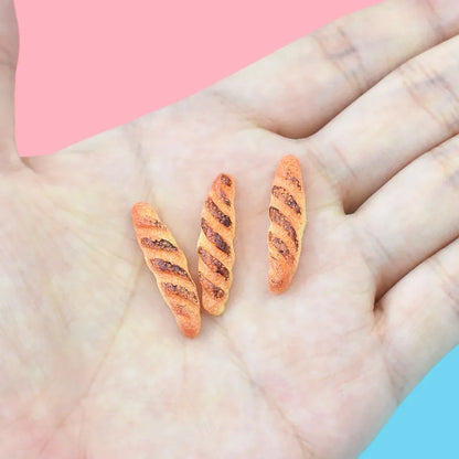 5pcs Dollhouse Mini Long Toast French Bread Resin 1:12 Miniature Food Play Hand Diy Doll Accessories Home Decor Crafts