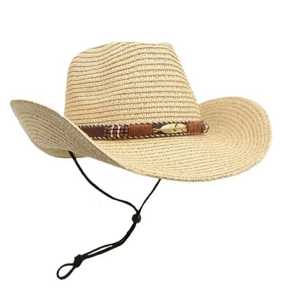 Western Cowboy Hat Summer UV Protection Unisex Vintage Sun Hat for Outdoor Travel Riding New