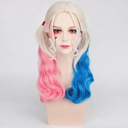 2025Halloween Suicide Cosplay  Squad Quinn Monster  Bracelet Belt necklace Gloves Accessories Full Set Wig Harley