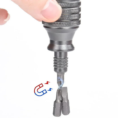 Mini Chave de Fenda Chave Phillips de Titânio 1/4 Polegada Magnética 7 em 1 Bit de Liga de Aço S2 Ferramenta Manual de Reparo EDC