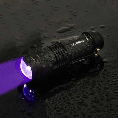365/395nm UV Flashlight Zoomable Ultra Violet Torch Ultraviolet Lights for Pet Urine Stains Scorpions Fluorescent Agent Detector