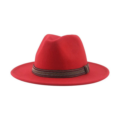 Chapéu Feminino Fedora de Feltro Sólido Casual Chapéu de Inverno Feminino Bonés Masculinos Faixa Panamá Preto Cáqui ????? ??????? Sombrero