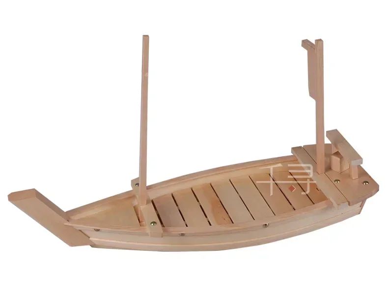 New luxury sashimi boat dry ice boat sashimi platter sushi tableware Japanese cuisine wooden sushi boat bamboo sushi tool