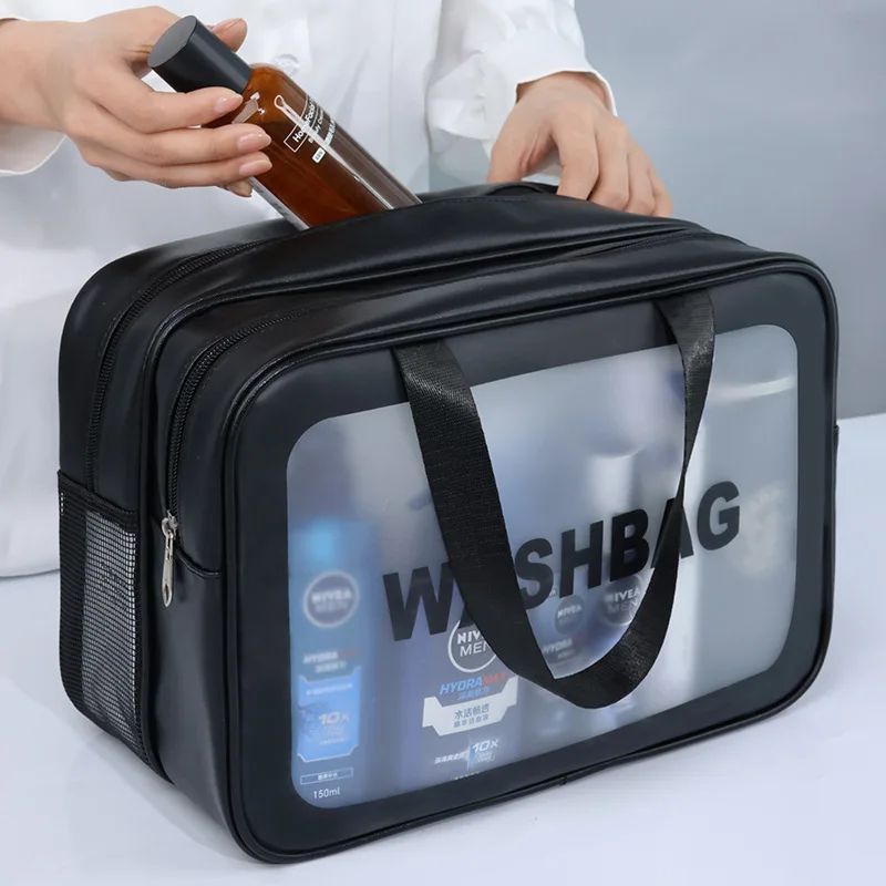 Waterproof Makeup Bag for Women, Wet and Dry Separation, Portable Swimsuit Storage Bag,  Large Capacity Men's Beach Toiletry Bag