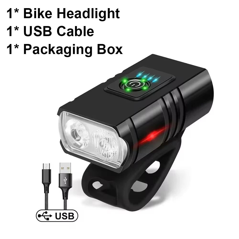Rechargeable Bike Bicycle Front Lights 9 LED MTB Road Bike Headlight Tail Warning Lamp Waterproof Flashlight Cycling Accessories