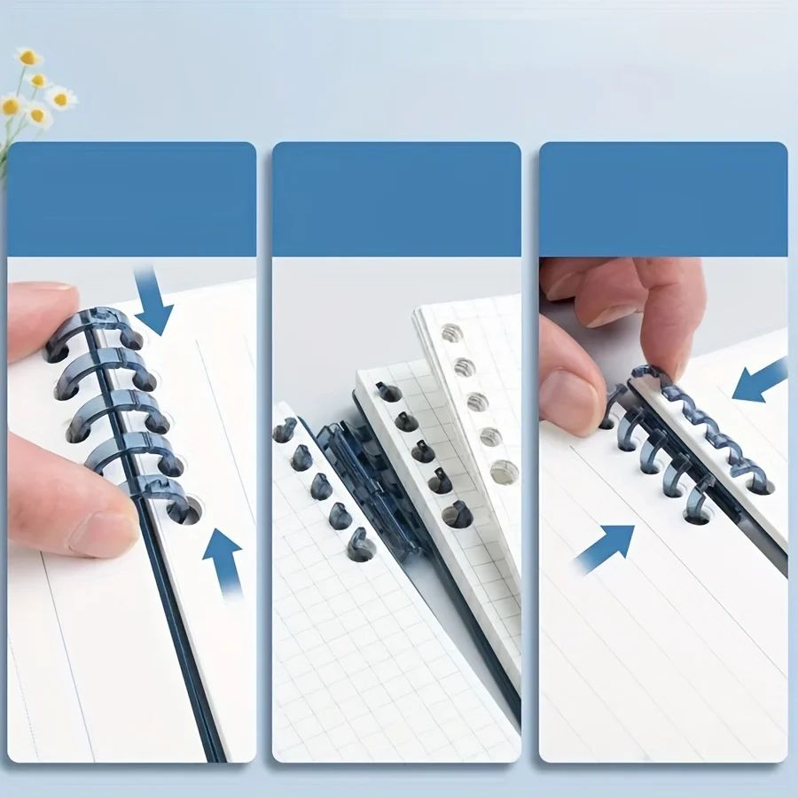 1 Pc Minimalist Coil Notebook,Thick, Lined & Grid Paper For College Students And Office Use