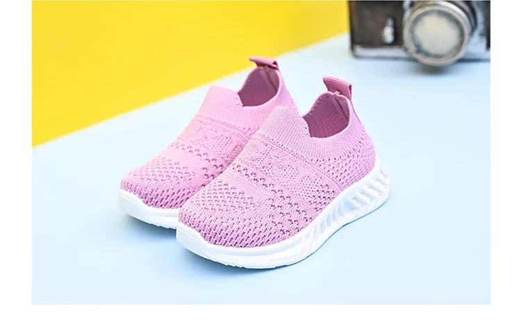 Baby Sneakers 2025 Fashion Children Flat Shoes Infant Kids Baby Girls Boys Solid Stretch Mesh Sport Running Sneakers Shoes