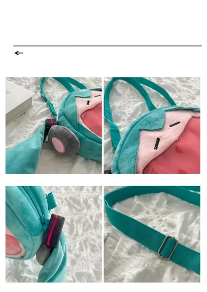 2025 Hatsune Miku Bolsa de Ombro Nova Mochila Bonito Anime Menina Pelúcia Desenho Animado Kawaii Sacola Escolar Bolsa Infantil Presentes Brinquedos