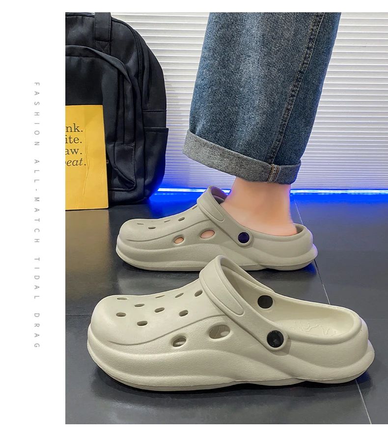 Mens Summer Beach Sandals Unisex Casual Garden Clogs Outdoor Wide Toe Cross Sandals for Ladies Non Slip House Shower Slippers