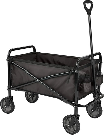 Collapsible Folding Heavy Duty Utility Wagon for Outdoor Sports, 265 pounds Weight Capacity, Camping, Garden, and Shopping=