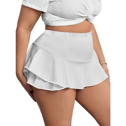 Plus Size 1XL-5XL New Women's Skirts Sexy Pleated Home Skirts Skirts with leggings Solid color skirts