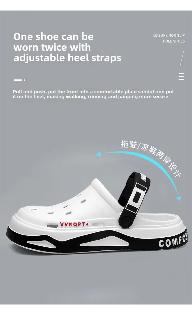 New fashion sandals Men's EVA casual comfortable hole garden shoes outdoor men's beach sandals indoor home unisex slippers