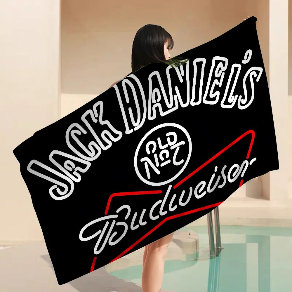 J-Jack-Daniels Microfiber Beach Towel Absorbent Quick Dry Soft Yoga Swimming Resort Mountain Climbing Towel