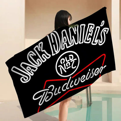 J-Jack-Daniels Microfiber Beach Towel Absorbent Quick Dry Soft Yoga Swimming Resort Mountain Climbing Towel