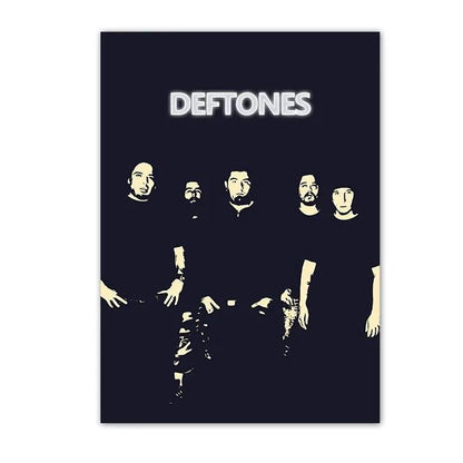 Retro Inspired Band Themed Wall Art D-Deftones Posters Classic Music Album Canvas Painting Ideal for Home Room Decor