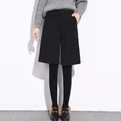 Women Clothing Autumn Winter Fashion Simplicity Woolen Cloth Trousers Female Appear Thin High Waist Loose Large Size Casual Pant