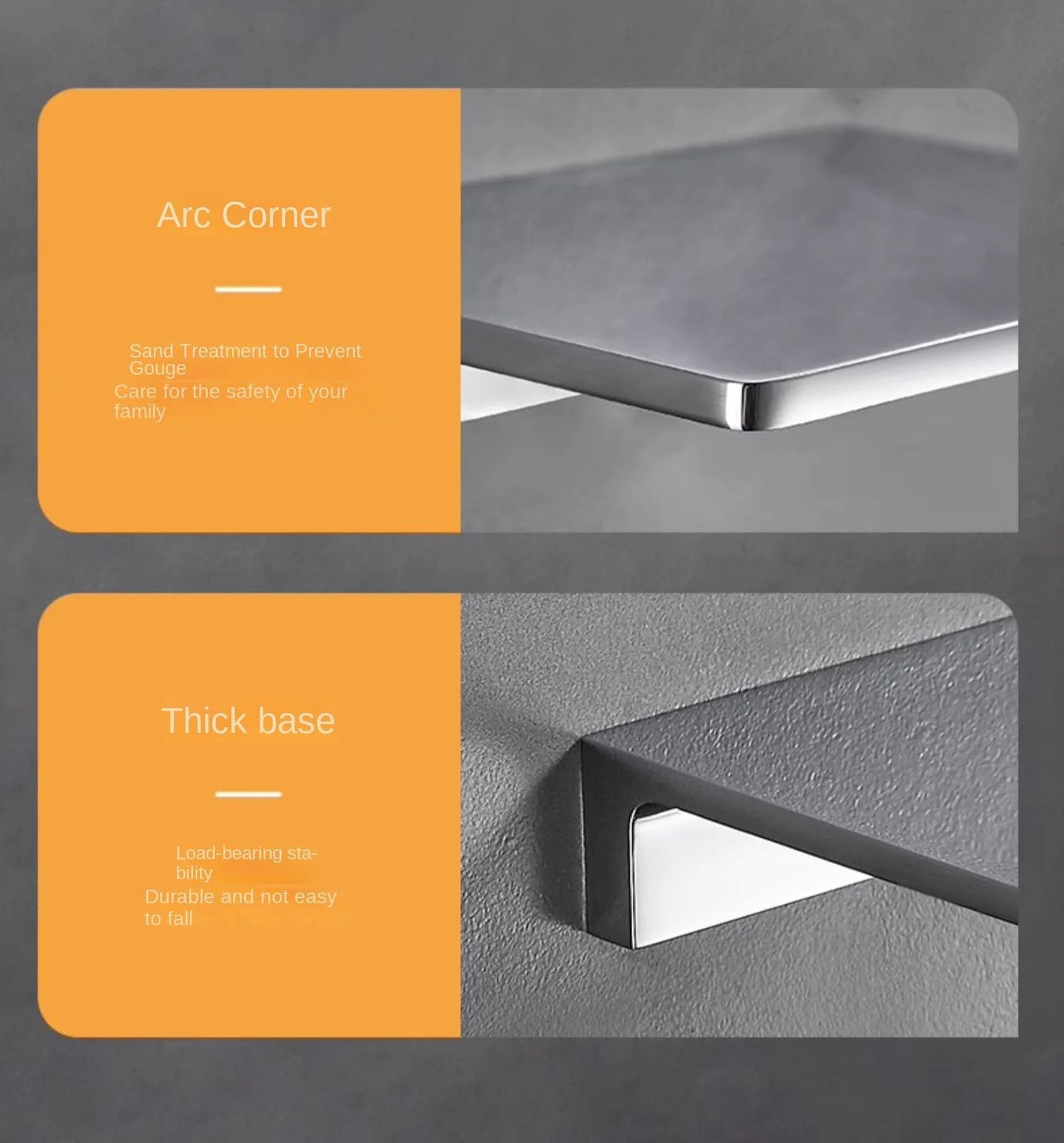 Zinc alloy, bathroom storage rack, wall mounted bathroom storage tray, mirror vanity storage rack