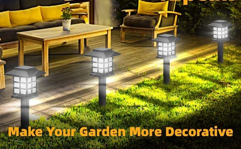10Pack Outdoor Solar Lawn Lights Retro Small House Lamp Courtyard Garden Decoration Small Night LEd Inserted Small Palace Lights