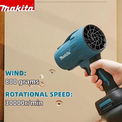 Makita 30000RPM Soprador de turboventilador sem escova de alta potência, ferramenta elétrica portátil para soprar neve, folhas e poeira para bateria de 18V