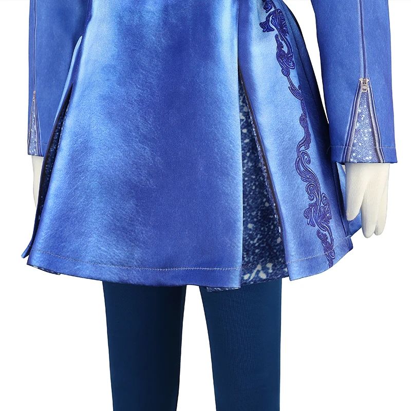 Movie Descendants 5 Dark Fantasy Cosplay Chloe Blue Princess Queen of Hearts Costume Girls Halloween Performance Outfit