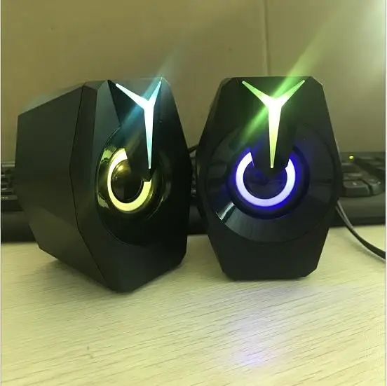 Caixa de Som Mini USB Preta com Fio para Jogos e Música 2.0 para Desktop Laptop PC
