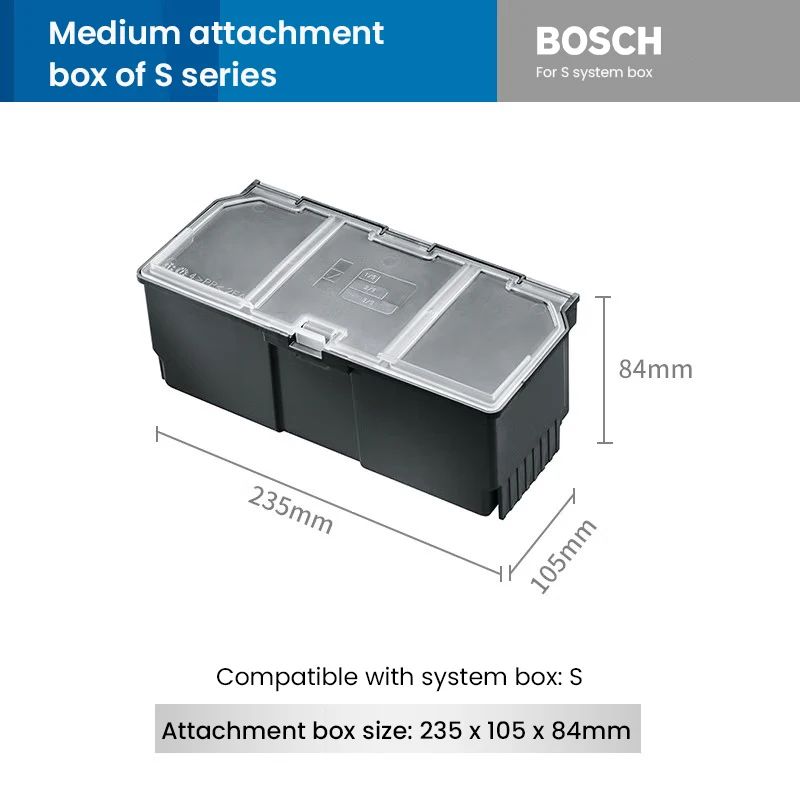 Caixa de Ferramentas Empilhável Bosch System Box Estojo de Ferramentas Multifuncional Empilhável Conjunto S e M Estojo de Transporte Sistema Caixa de Armazenamento