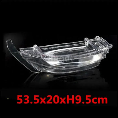 Black red sushi sashimi boat ice food seafood plate salmon sashimi tray Creative Japanese food container sushi barrel decor boat