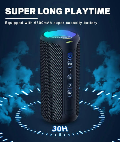 Ortizan 40W Caixas de Som Portáteis Bluetooth 5.3 Subwoofer Grave Sem Fio IPX7 Impermeável TWS Caixas de Som para Viagem ao Ar Livre Suporte TF/AUX