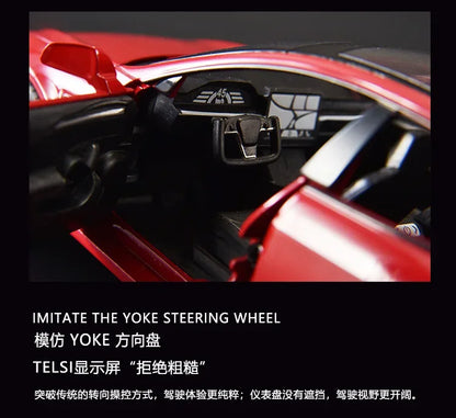 1:24 Tesla Model S Miniatures Simulation Alloy Metal Diecast Model Car Sound & Light car Toys for Kids Gifts for Boyfriend C270