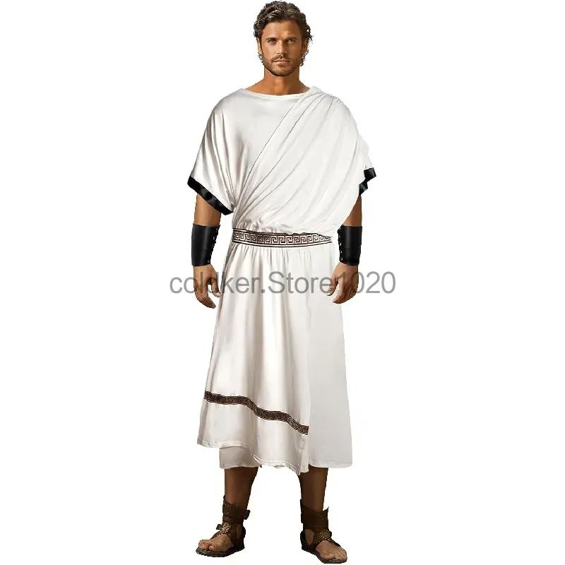 Greek Toga Costume For Men Roman Halloween Dionysus Costume With Wristband Adult Halloween Party King Gladiator Clothing Suit