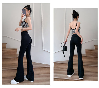 Women Flare Pants Slim High Waist Solid Sexy Shark Flare Pants Fashion Casual St