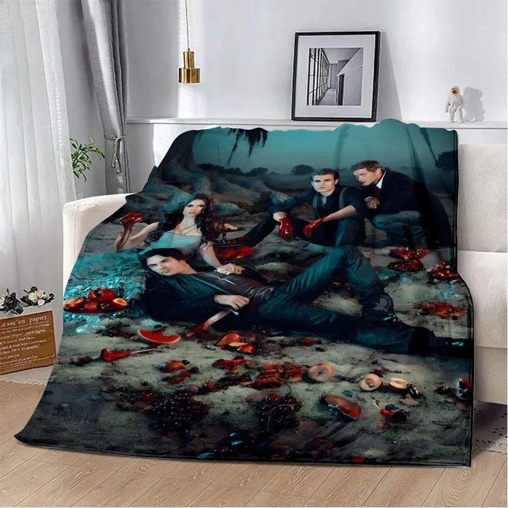 Damon Salvatore The Vampire Diaries Printed Blanket Picnic Blankets Warm Blanket Soft and Comfortable Blanket Home Travel Gift