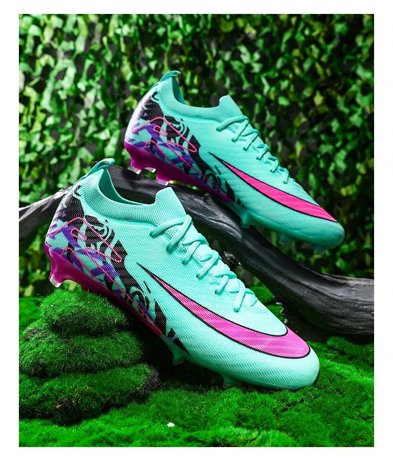 New Men Football Boots Training Long Spikes Soccer Shoes Sneakers Original  Drop Shipping Futsal Cleats Match Ultralight Indoor