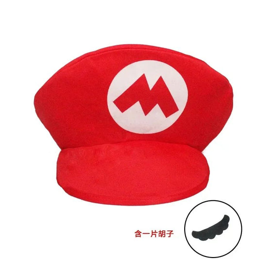 Super Marios Bros Cosplay Cartoon Hats With Moustache Halloween kids Hats Costumes Anime Figure party funny accessories