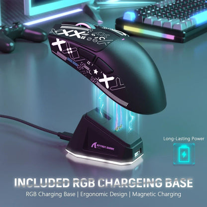 X11 ATTACK SHARK X11 Wireless Gamer Mouse with Charging Dock PixArt PAW3311 Gaming Sensor 22000 DPI BT/2.4G Wireless Mouse