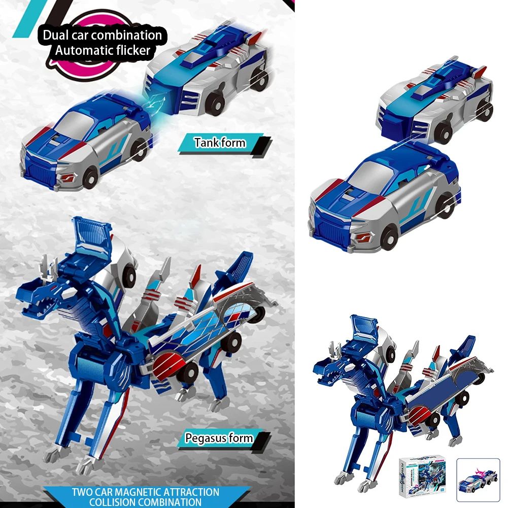 Unicorn Transformer: Brinquedo Carro Mágico de Transformação Super Combinação 2 em 1 Carro Magnético de Colisão que Transforma Brinquedo DIY para Crianças