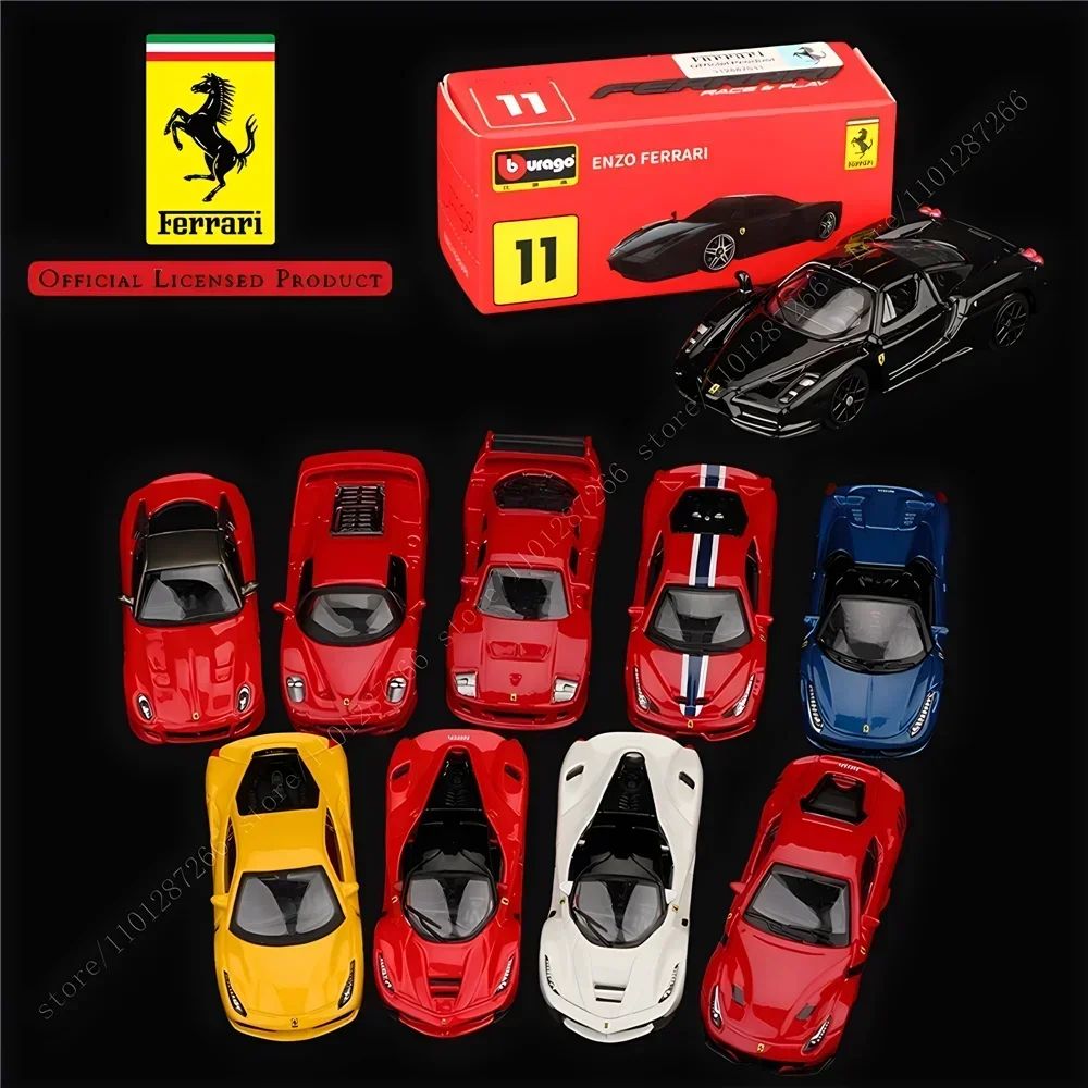 Bburago 1:64 Ferrari Enzo Réplica Carro Modelo Escala F40 F50 458 488 296 Diecast Miniatura de Tráfego Arte Figura Brinquedo Menino Criança