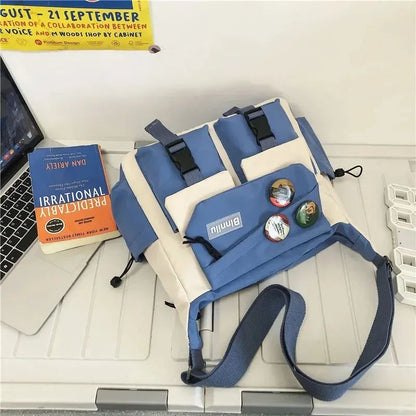 Harajuku Men Nylon Crossbody Bags for Women Messenger Bag Girls School Book Bags Youth Canvas Handbags Shoulder Bag Sac Bolsas