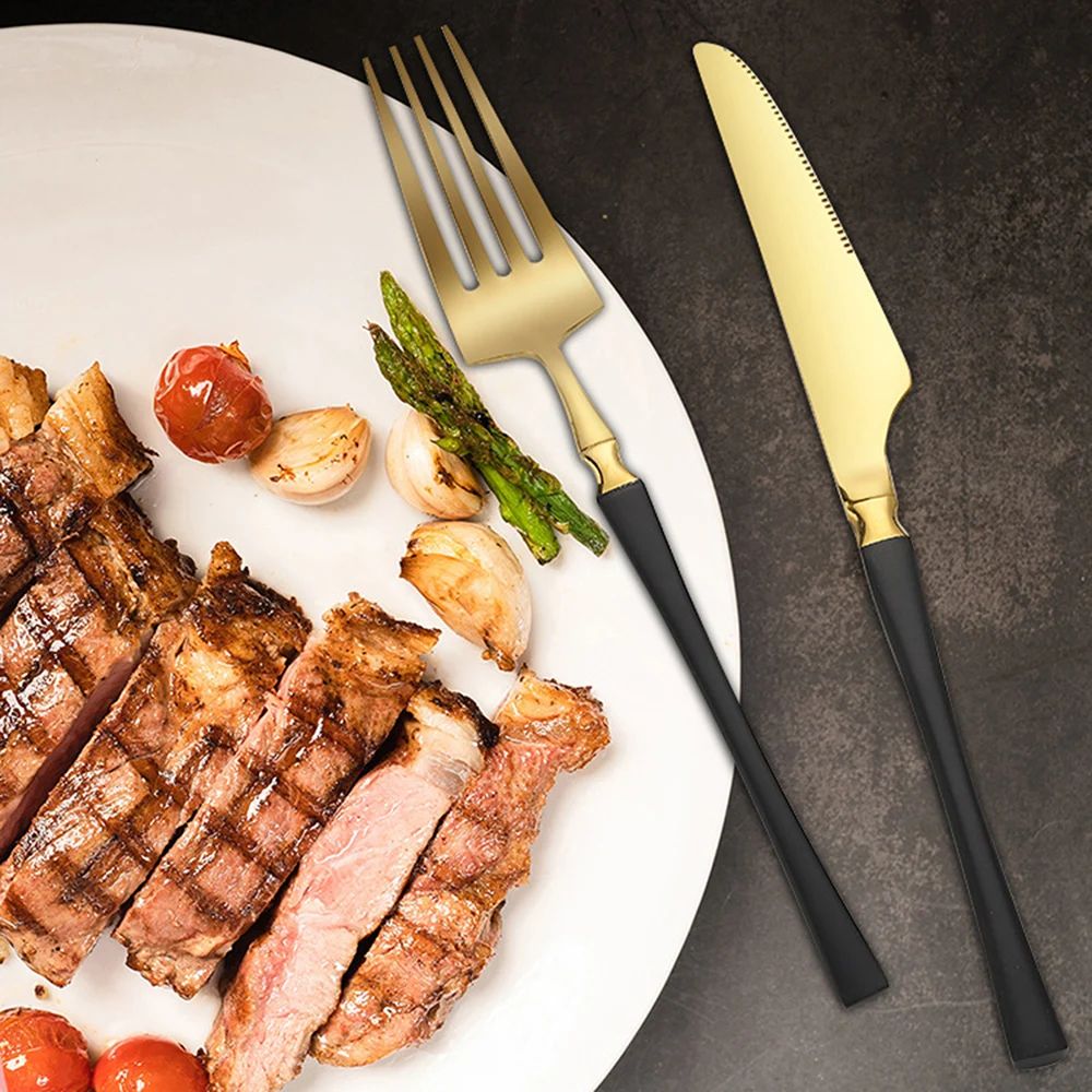 Conjuntos de talheres de Natal 24 peças, aço inoxidável, faqueiro de jantar, faca, garfo, colher de chá, louça de luxo para cozinha, caixa de presente
