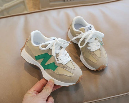 Children's Spring New Leather Upper Sneakers Kids Non-Slip Casual Shoes Boys Girls Soft Sole Students Tennis Toddler Sport Shoes