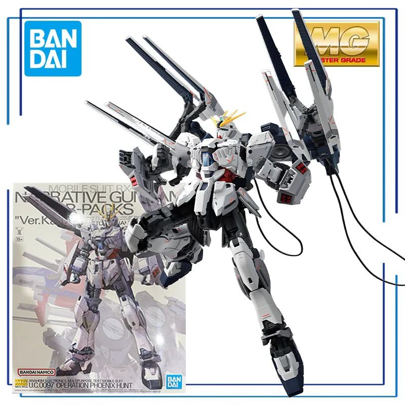 BANDAI Original MG Network Limited Edition Series Gundam Narrative Unit B Ver.Ka Anime Figure Assembly Toys Collectible Model