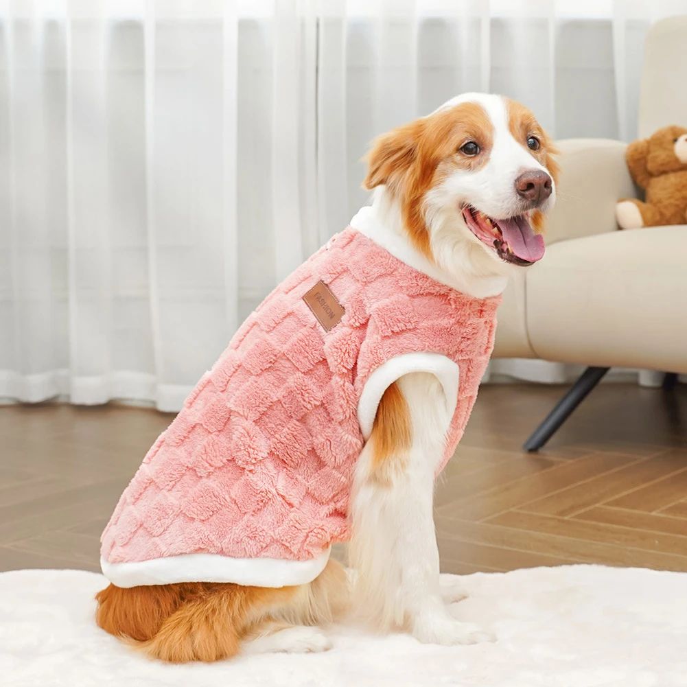 1.5-25kg Flannel Roupa para Cães Inverno Quente Suéter Roupa para Pets Golden Retriever Casacos para Cães Moletom Pets Filhote Pulôver Colete