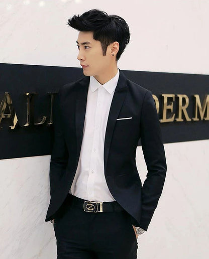 Autumn New Men's Casual Suit Casual Business Office Suit Jacket Solid Trendy Non-ironing Anti-wrinkle Slim Fit Men's Blouse