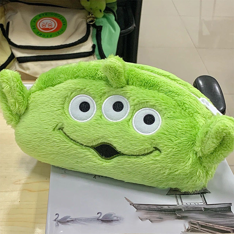 Disney Lotso Flip Alien Double Sided Pencil Case Cartoon Cute Pen Storage Bag Fuuny Child Birthday Gift
