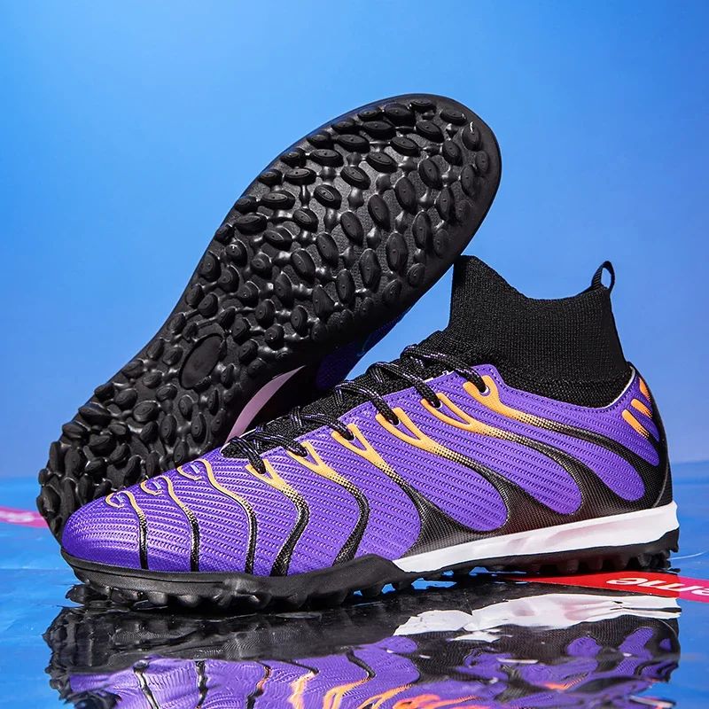 Men Match Non Slip Football Boots Cleats Indoor Outdoor Soccer Shoes Sport Training Long Spikes FG/TF Boys Futsal Comfortable