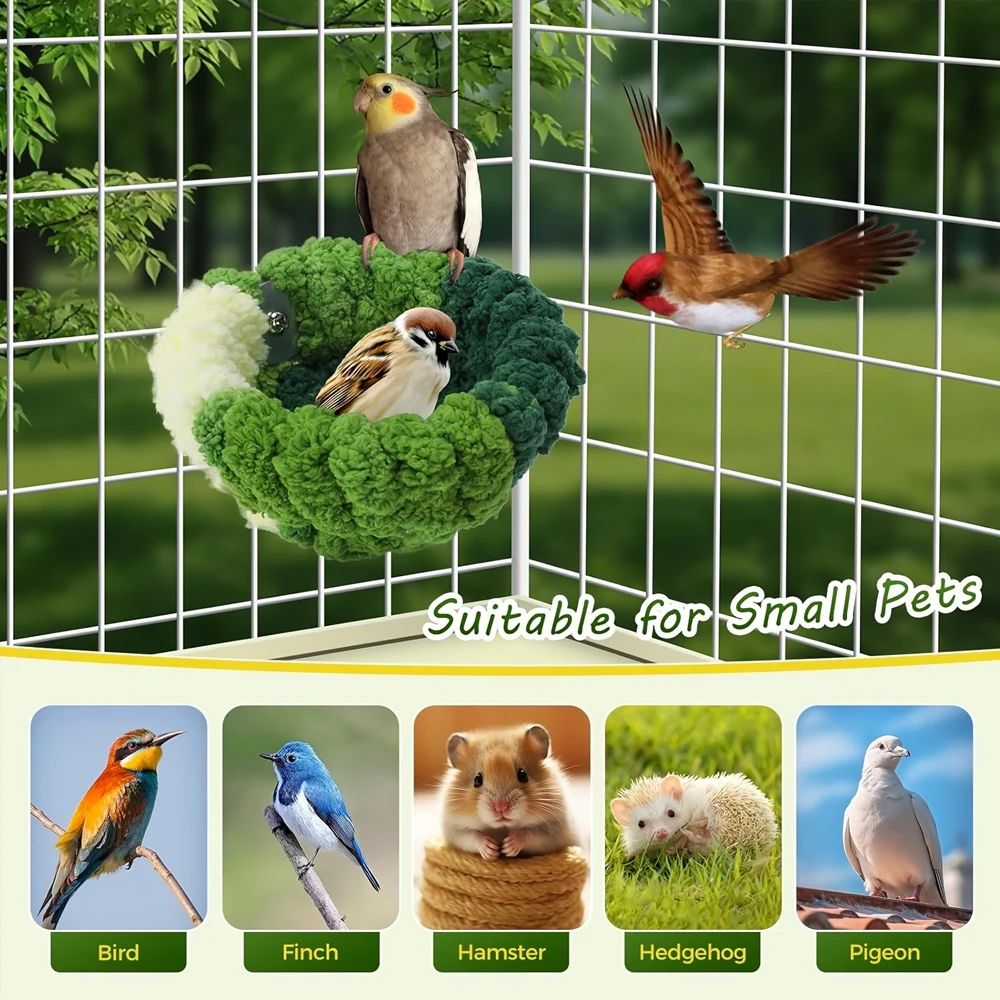 Inverno Outono Quente Aconchegante Ninho de Pássaro de Pelúcia Papagaio Redondo Cama de Dormir Casa Brinquedos para Pequenos Animais de Estimação Acessórios de Gaiola de Papagaio