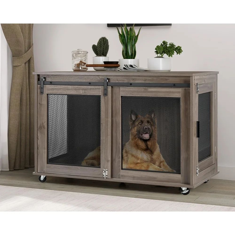 Móvel-Caixa para Cães, Casinha Interna de Madeira Resistente para Cães, Mesa Decorativa para Cães de Porte Extragrande