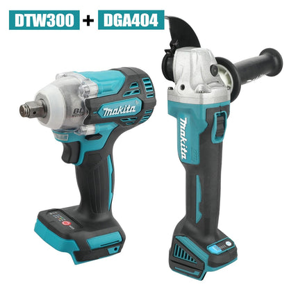 Makita DTW300 + DGA404 Combo: Chave de Impacto 18V (580Nm, 3800RPM), Esmerilhadeira Angular (680W, Disco 125mm) - Kit de Ferramentas Multiuso para Reparos
