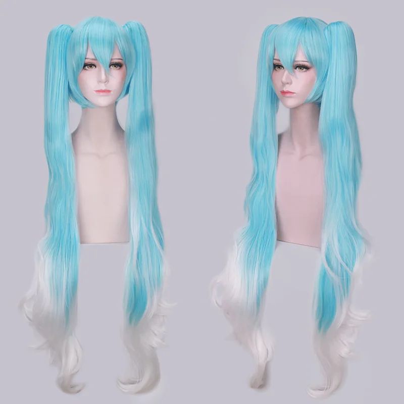 28 Cores Peruca de Cosplay Mi Ku Longa Resistente ao Calor Cabelo Sintético Clip Rabos de Cavalo Perucas de Festa de Halloween + Touca de Peruca Snow Mi Ku