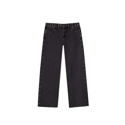 ONE DILEMMA Five-Pointed Star Print High Waited Jeans New Street Harajuku Baggy Jeans Women Clothing Casual Straight Denim Pants